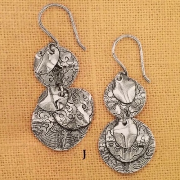 Vintage Silpada Cha-Cha Sterling Silver Disc Earrings W2057 - Picture 2 of 13